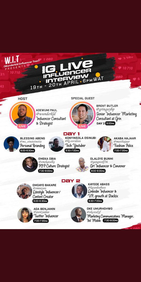 Eventplug1's tweet photo. Get engaged this lockdown as you learn on social influencing&amp;content 

19th-20th 0f April 2020 
IG Live
6pm WAT @wUNDERkld @AuntyAdaa 

#StayHome #StaySafe in the #Lockdown https://t.co/v8b3J99ZFg