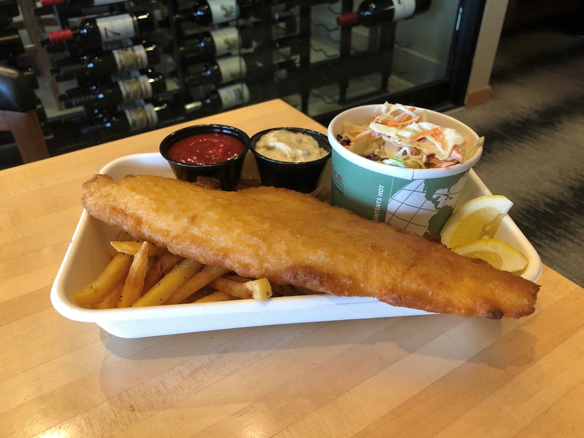 Gulfstream #FeatureDish of the Week: English-style Fish &amp; Chips - beer battered haddock, creamy slaw, dill tartar sauce, lemon.

Call 250.878.4703 or find us on <a href="/DoorDash/">DoorDash</a> or <a href="/SkipTheDishes/">SkipTheDish</a>. gulfstreamkelowna.com/menu

#Gulfstream #FourPointsKelowna #FeatureDish #FishandChips