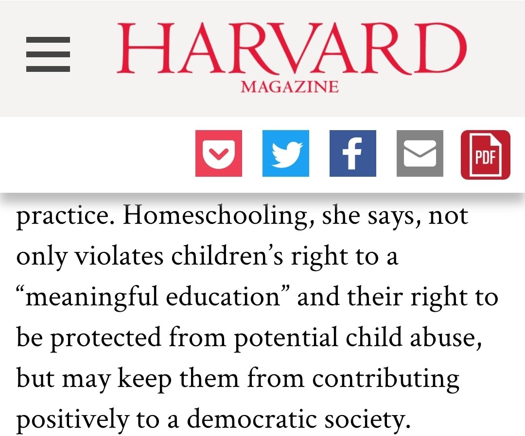 The Harvard professor says "homeschooling violates children's right to a meaningful education and their right to be protected from potential child abuse"Yeah because abuse never ever happens in government schools.And all government schools provide meaningful education.