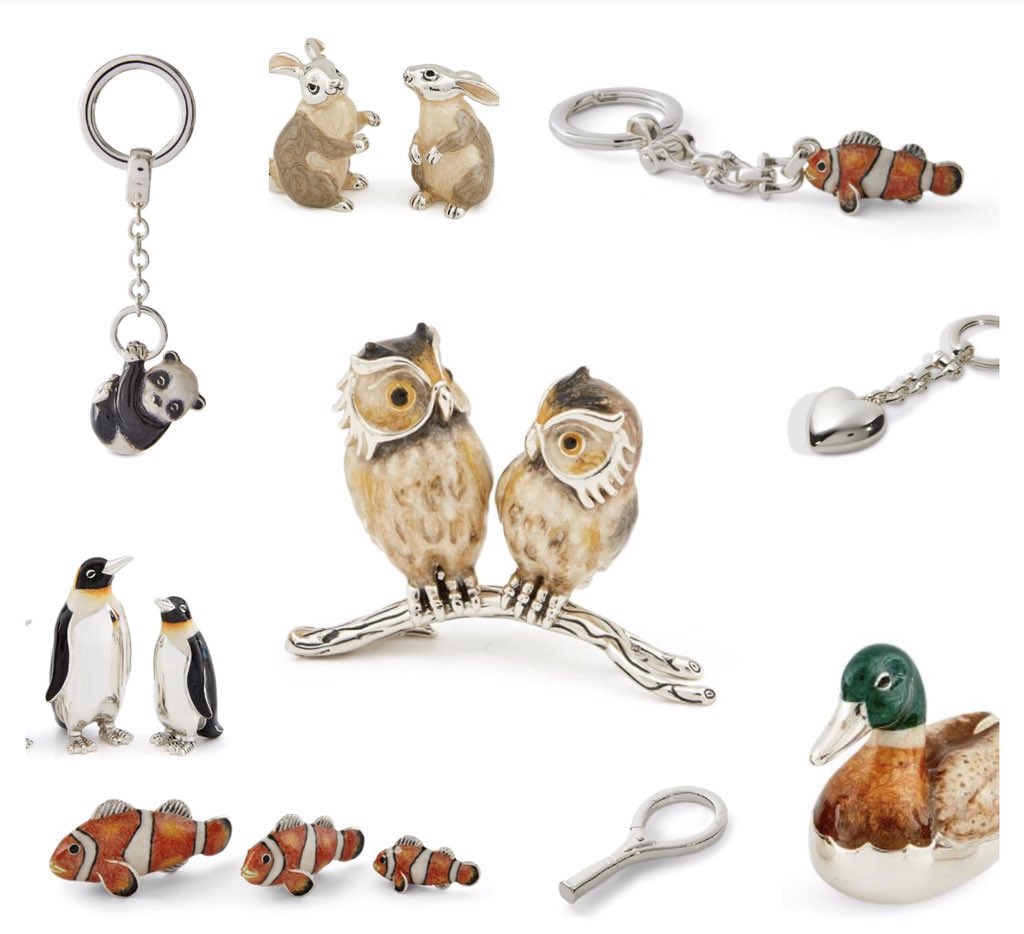 EBull21's tweet image. Some amazing new key rings and silver &amp;amp; enamel animal figurines available at jbsilverware.co.uk #silver #keyrings #ducks #owls #hearts #armytags #dogtags #panda #clownfish #nemo