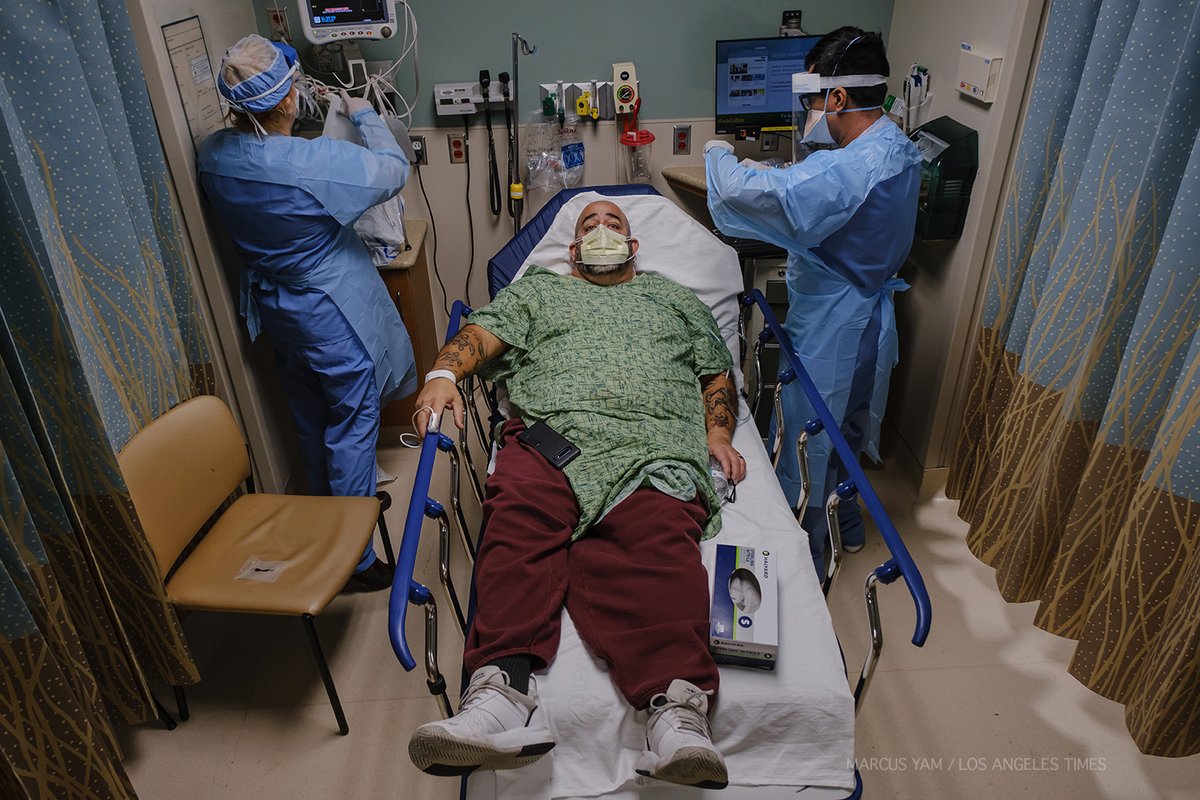 Whether turning sedated patients in ICU beds, collecting samples from newly arrived emergency patients for testing, or monitoring blood oxygen levels at the bedside, no one works without significant backup. It takes a village.  #coronavirus  https://www.latimes.com/california/story/2020-04-15/on-the-front-lines-of-the-covid-19-pandemic