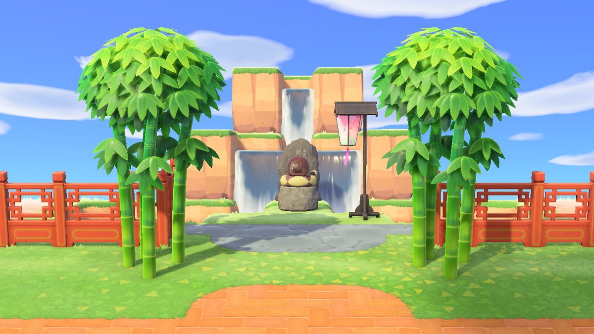 Built this waterfall shrine in the center of one of my residential districts that I'm extremely proud of 