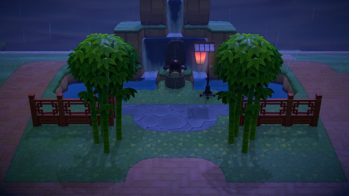 Built this waterfall shrine in the center of one of my residential districts that I'm extremely proud of 