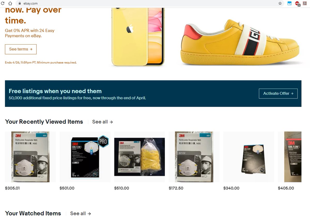 Puddles_Dogo's tweet photo. @washingtonpost Hi, Is there  anyone willing to do something to stop ebay allowing sellers to profit from the pandemic while our health workers risk their lives to save covid-19 patients? I tweeted ebay but my messages are blocked. https://t.co/iRC2UkiQxR
