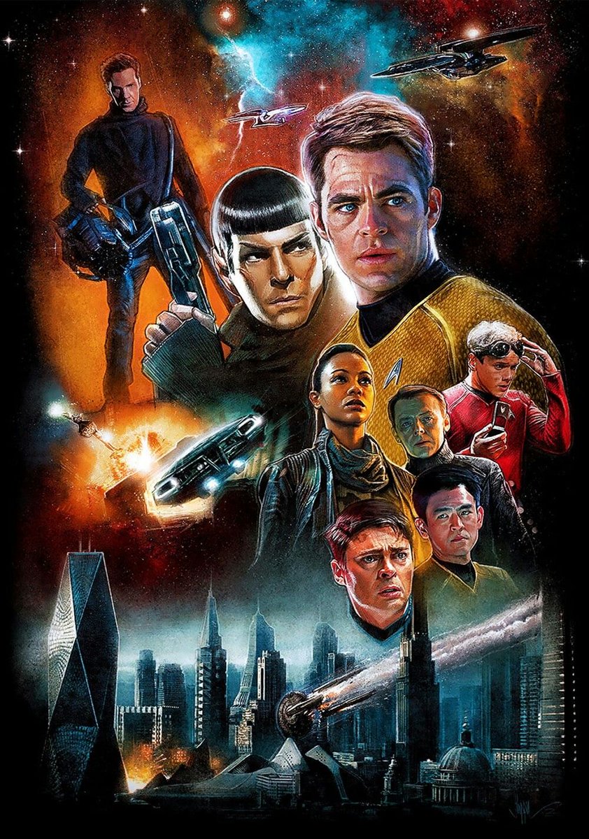 Second  #FilmForTonight is  #StarTrekIntoDarkness; enjoyed this one; starring Chris Pine, Zachary Quinto, Zoe Saldana, Karl Urban, Simon Pegg, John Cho, Benedict Cumberbatch, Peter Weller & the late Anton Yelchin and Leonard Nimoy   #StarTrek  #DammitJim