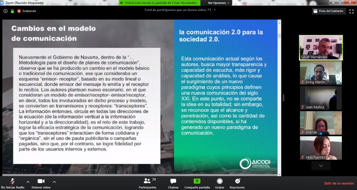 Irving_ip7's tweet image. Ponencia de @augusto_her &quot;Comunicación Gubernamental&quot;, en el Social Media Solidario. #SMS2020 #AICODI @andreseliascom @yessfuentes_