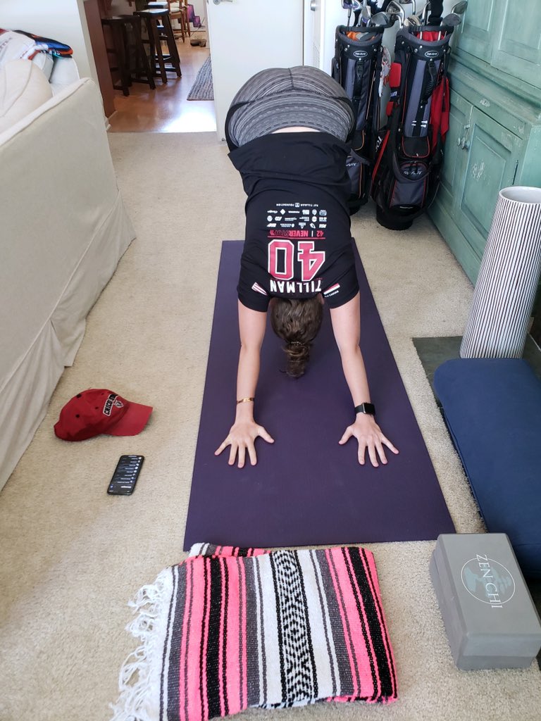 Proud to honor #PatTillman with a triathlon today. 42 minute bike ride with the #PeloTEKon team, 4.2 mile run, wrapping it up with 42 minutes of yoga. #TEK42 #Veterans