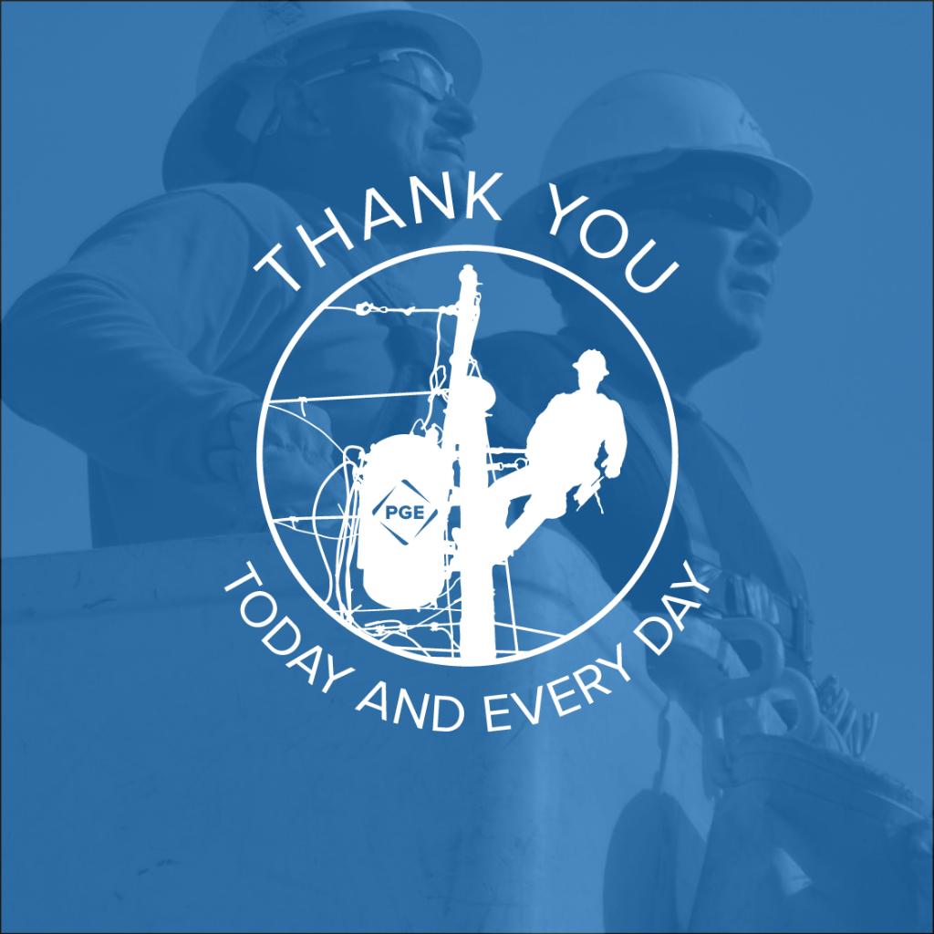 portlandgeneral's tweet photo. Today is National Lineman Appreciation Day. We appreciate our line workers today and every day. #thankalineworker https://t.co/kyuEjGAhhc