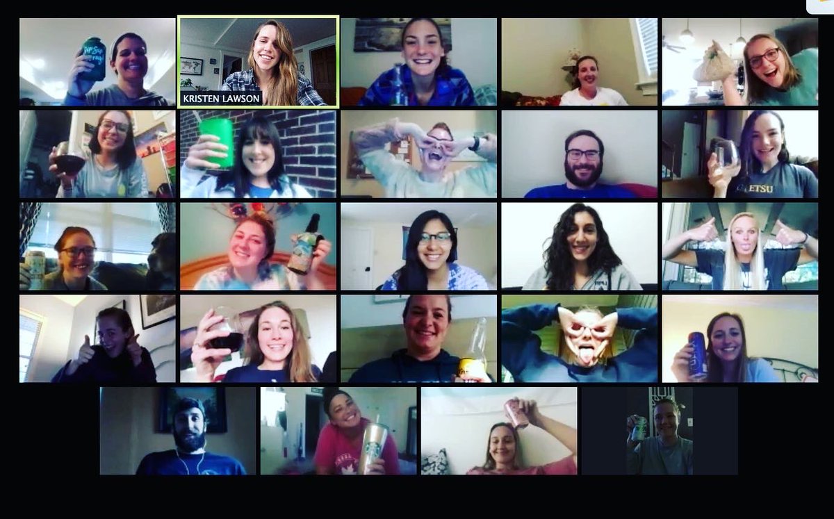 UNCAvlSwimDive's tweet photo. Ecstatic to see SO many smiling alums on the Friday happy hour Zoom call! @uncaalumni #bulldogalums #whereveryouare #swimalums ๐ถ๐๐ผโโ๏ธ https://t.co/UGlIfuaZUT