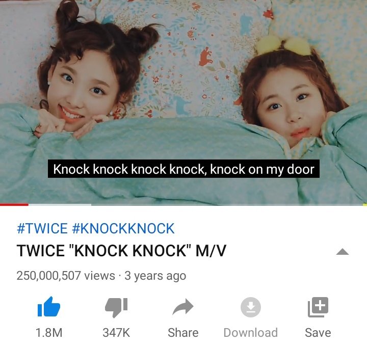 Twice Youtube Data Jypetwice Knock Knock M V Has Surpassed 250 Million Views On Youtube T Co 34ouok8wdt Twiceytviewsud Knockknock T Co Ikjye3lu2h