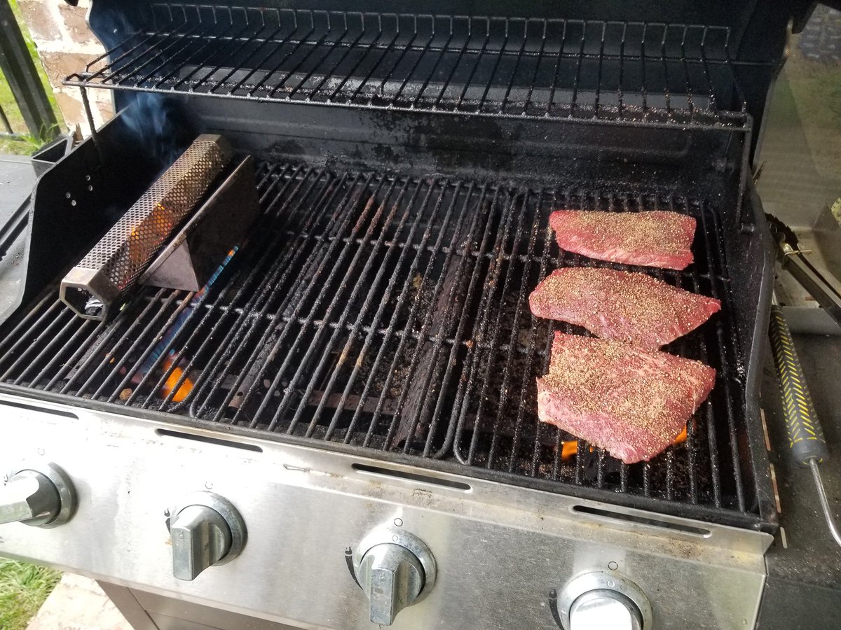 leebmurphy's tweet photo. Got some flat iron steaks on the grill and watching the Aggies BTHO Okie Lite... #CoachPriceCookingChallenge https://t.co/2BP9vGIDo1