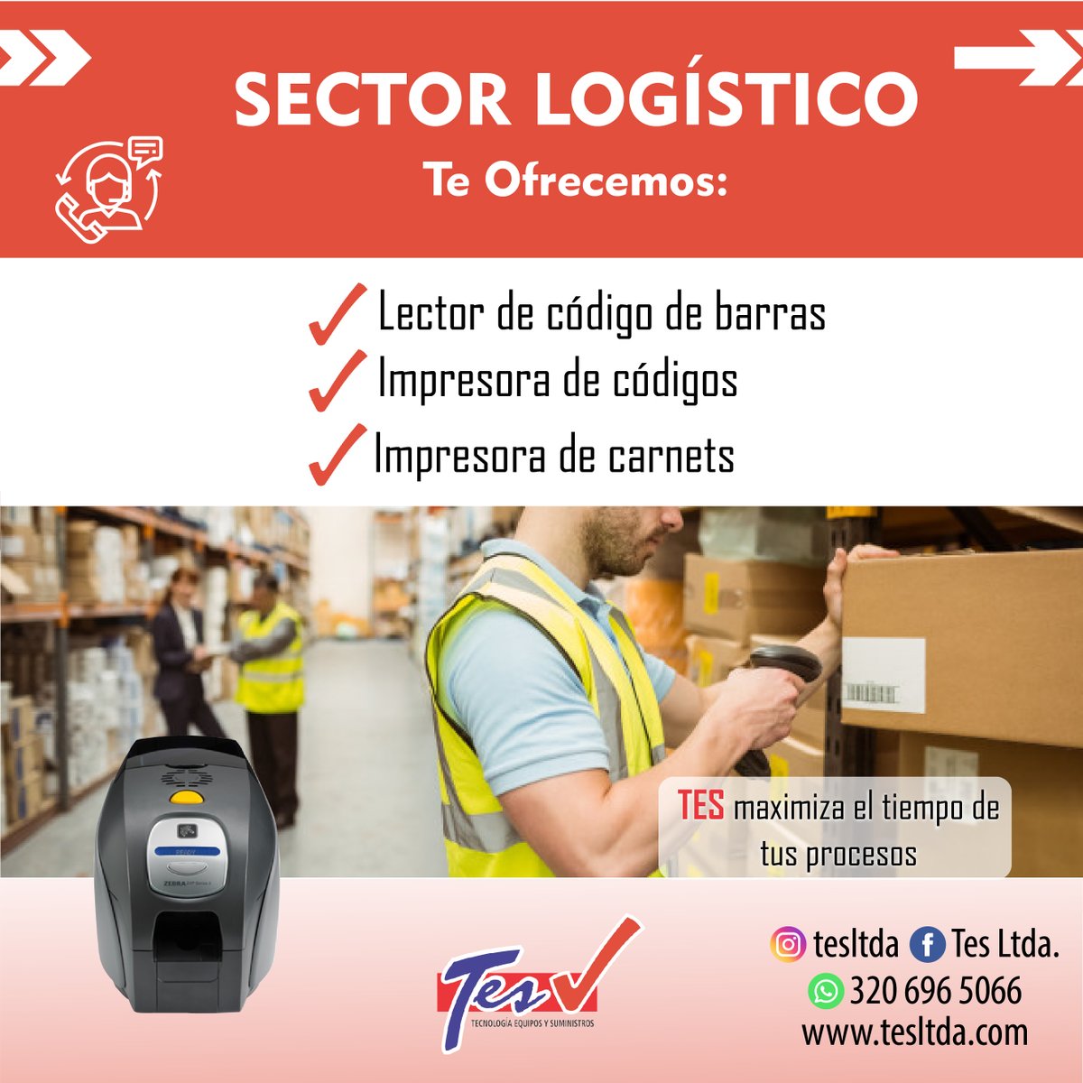 tesltda's tweet photo. Sector Logístico, Tes te brinda la mejor tecnología en lectores de códigos de barras y etiquetas, impresoras de códigos y carnets para tus colaboradores, no te quedes atrás invierte en tecnología.
320 696 5066📱
Visita y conoce más en nuestra página web https://t.co/Zw75PNA2Eq https://t.co/S9kp5KmDS8