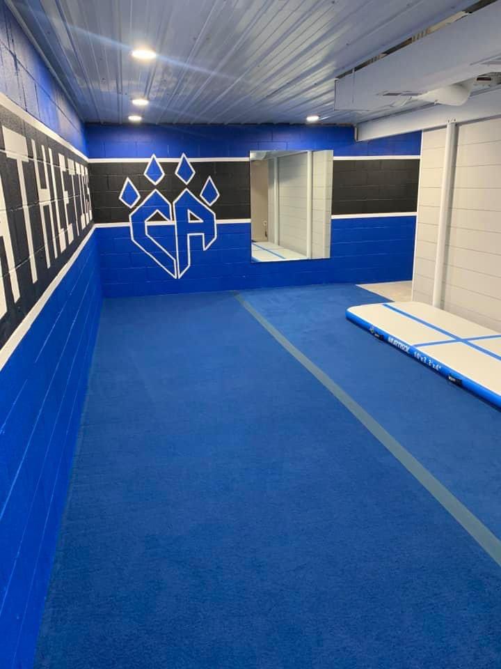 cheerUPDATES's tweet photo. Cheerleading gyms have been shuttered and competitions canceled in light of COVID-19 pandemic.

Meanwhile at someone’s house, their quarantine project... 👀 https://t.co/Xz8d9vfZaD
