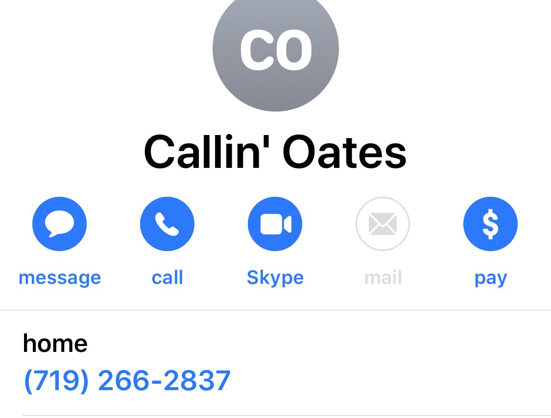 me_kimba's tweet photo. Catching up on  @LastWeekTonight &amp; @iamjohnoliver mentions #CallinOates &amp; I’m thinking, “I’m pretty sure I have that in my contacts.” *checks* Yes, yes I do!
@DarrenLeeRoth #itsalwaysoates https://t.co/rJLj4AFPEM