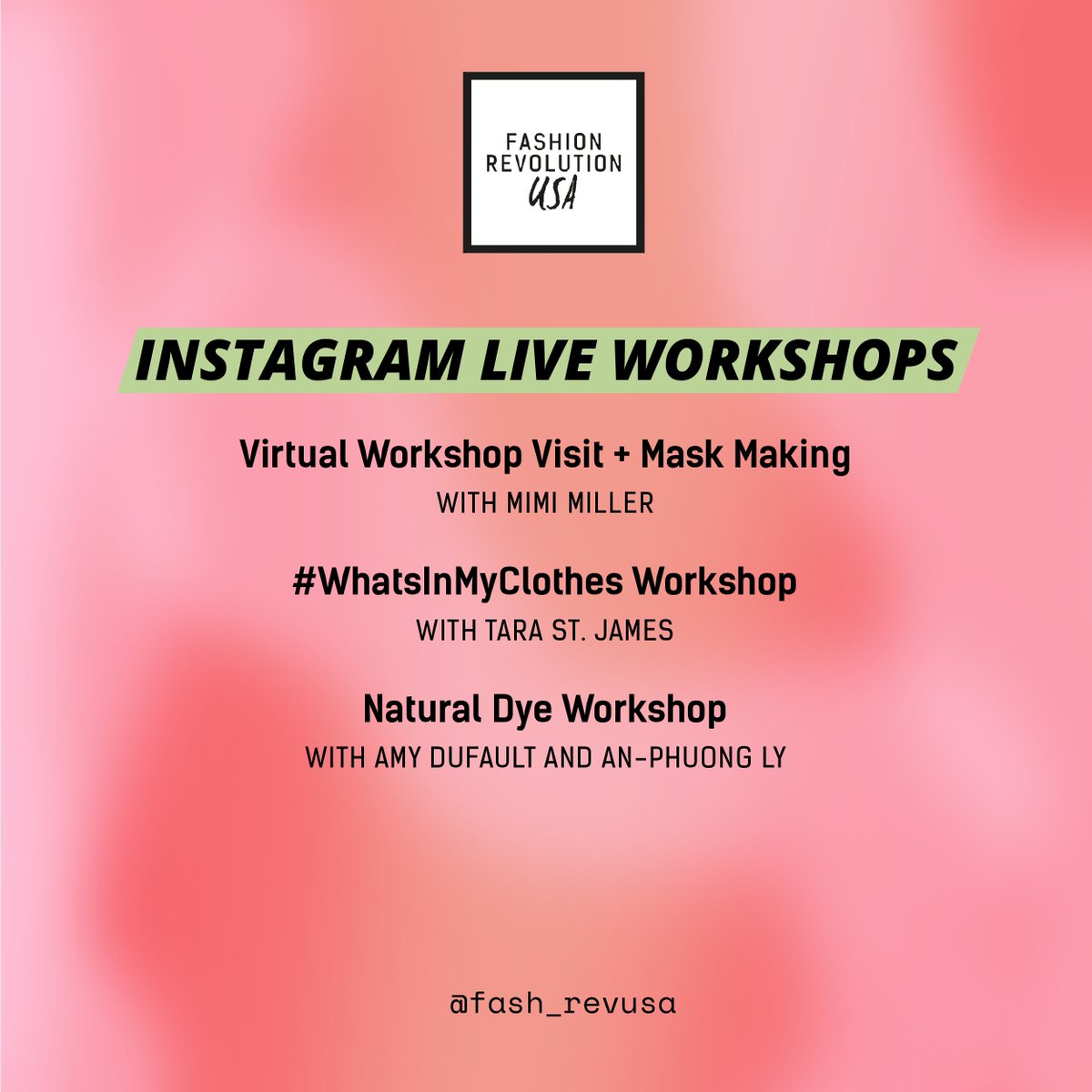 Fash_RevUSA's tweet photo. So many digital events are in store for #FashionRevolutionWeek 🎉 Here's a sneak peek! https://t.co/TkP50kywaT https://t.co/YWGZp3S2MM