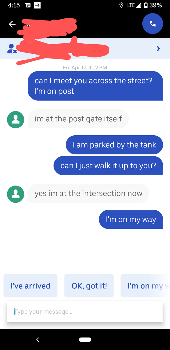 arron_pierce's tweet photo. Pretty sure I'm the only Uber Eats driver that has ever said this. (See pics) 

Thank you soldiers for your service! 

@UberEats @USArmy https://t.co/of8qtb1ZJG