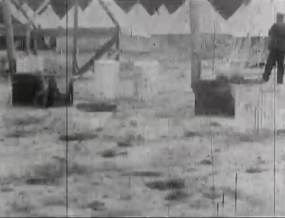 I'm unaware of any extant moving image footage of Golden Gate Park during the disaster's aftermath. There's a batch of films shot in San Francisco before & after the quake at the Library of Congress. This one probably shows a refugee camp in The Presidio.  https://www.loc.gov/item/00694428/ 
