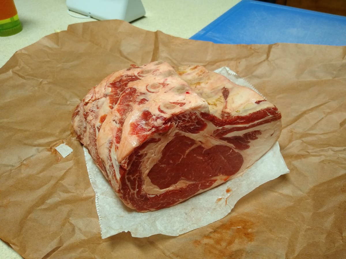 bangobango's tweet photo. Bone in Prime Rib Roast on a Kamado Joe #CoachPriceCookingChallenge https://t.co/q0ic34xxgW