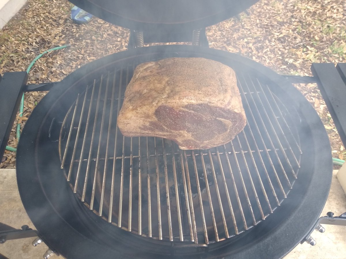 bangobango's tweet photo. Bone in Prime Rib Roast on a Kamado Joe #CoachPriceCookingChallenge https://t.co/q0ic34xxgW