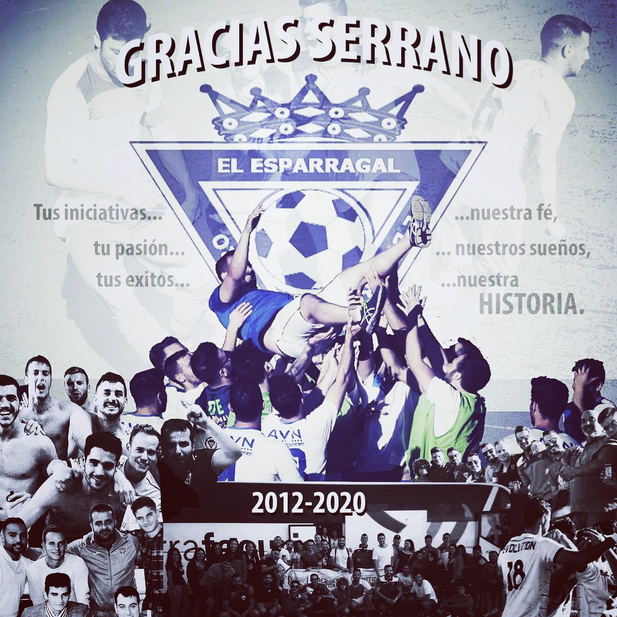 "Su estela nos guiara, cuando los arboles no nos dejen ver la luz, hoy en entrenador mas importante y exitoso de la historia del CDE cierra una etapa gloriosa en la historia de nuestro club dejando el testigo a Carrillo, alumno del mejor maestro posible.... "