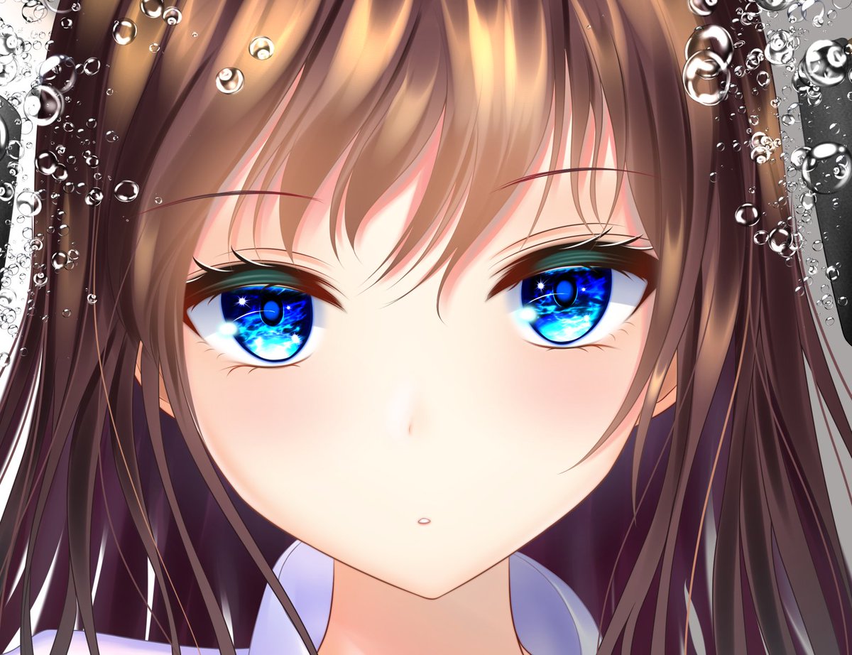「#このタグを見た人は自分の絵柄の目部分を見せる 青い瞳が性癖なんです 」|侘茶のイラスト