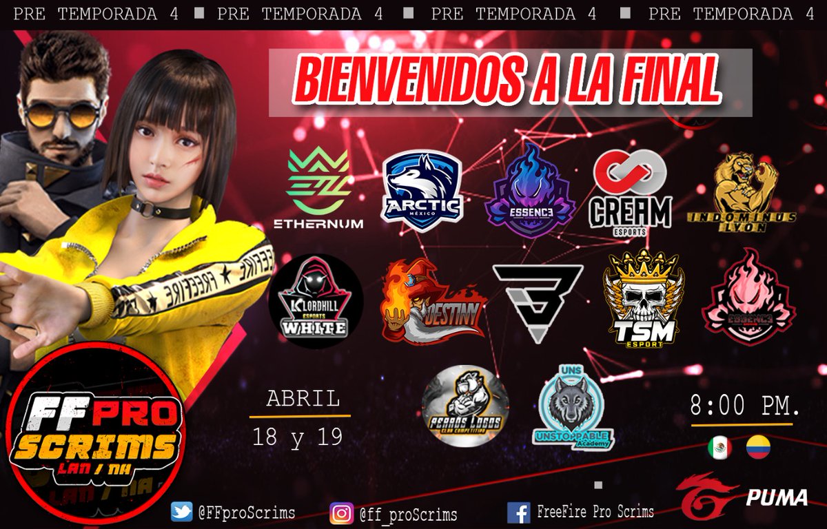 Final 1 de Pretemporada, Estos son los mejores equipos en pie. Hoy y mañana lucharan por quedar en top 3 y ganarse su pase a PRO SCRIMS Temporada 4. Véanlo por el canal de nuestro fundador @Pumaboy_FF 

📺🔴 booyah.live/channels/23267…