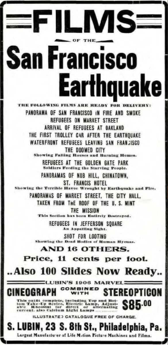 I'm aware of some films shot (or at least purported to have been shot) in Golden Gate Park during that period. Vitagraph made one called Park Lodge, Golden Gate Park. Lubin made Thieves in Camp, Golden Gate Park & Refugees At The Golden Gate Park. I don't think these survive.