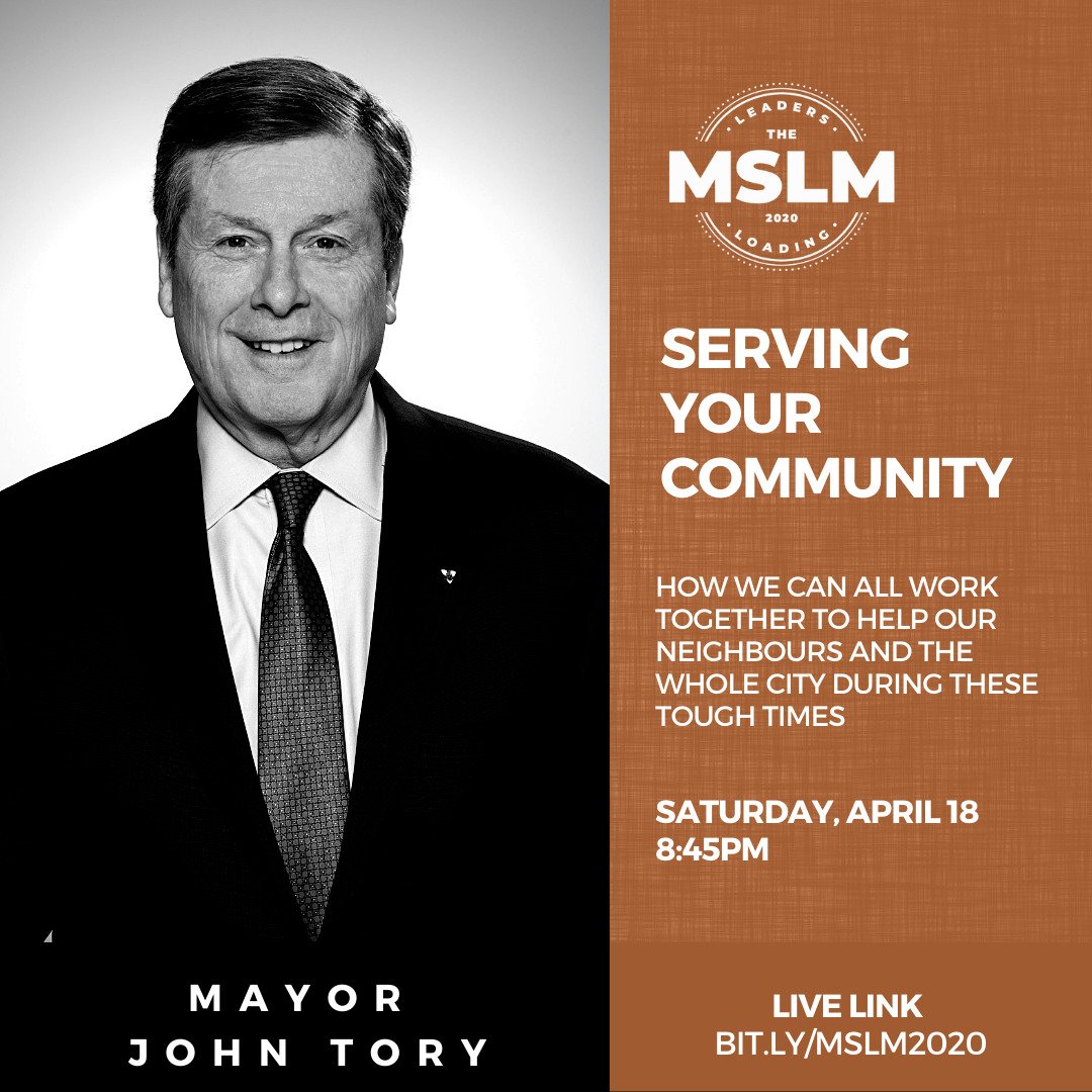 GibraltarLeads's tweet photo. We're getting ready to wrap up day 2 of #MSLM2020 with a special evening session. First up is Toronto Mayor John Tory at 8:45 PM EST followed by Imam Khalid Latif at 9:00 PM EST. Make sure to tune in to the live stream https://t.co/UbSMeyherf https://t.co/aHB1TUKrHN