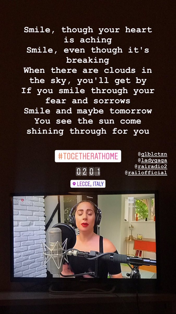 #TogetherAtHomeIta una notte incredibile ♥︎ si canta contro il #Covid_19 <a href="/GlblCtzn/">Global Citizen ⭕</a> <a href="/ladygaga/">Lady Gaga</a> <a href="/coldplay/">Coldplay</a>