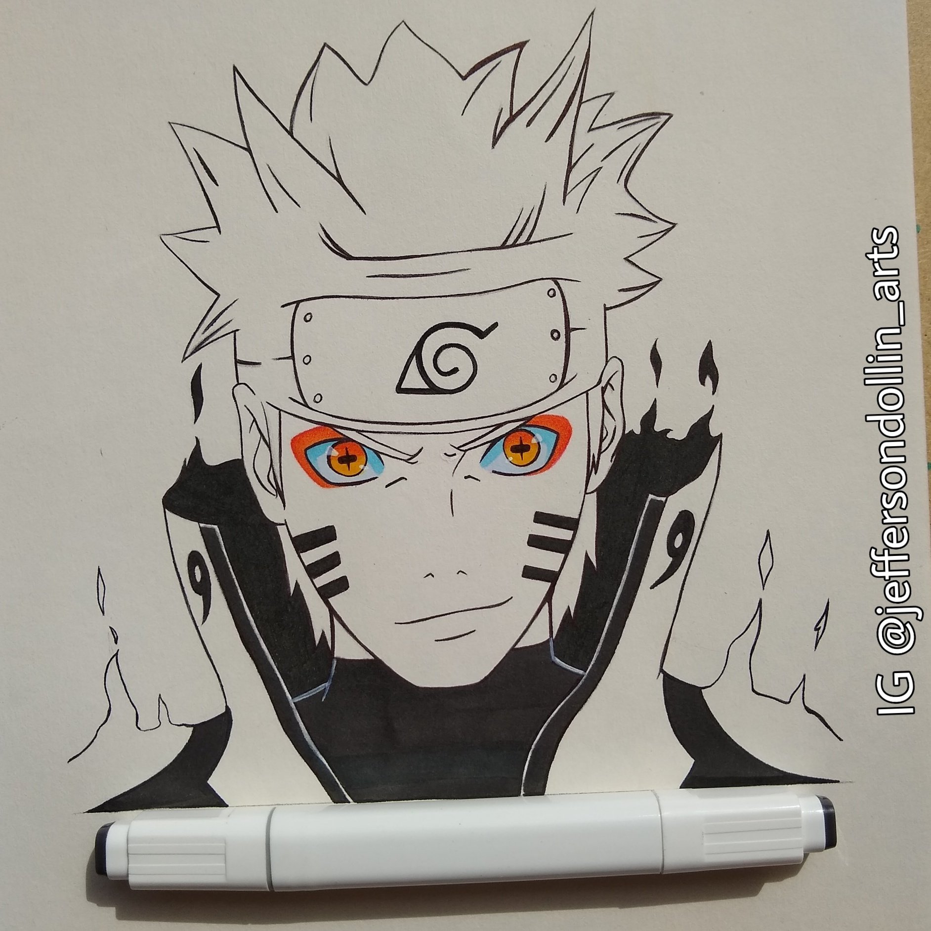 Como desenhar NARUTO MODO SENNIN