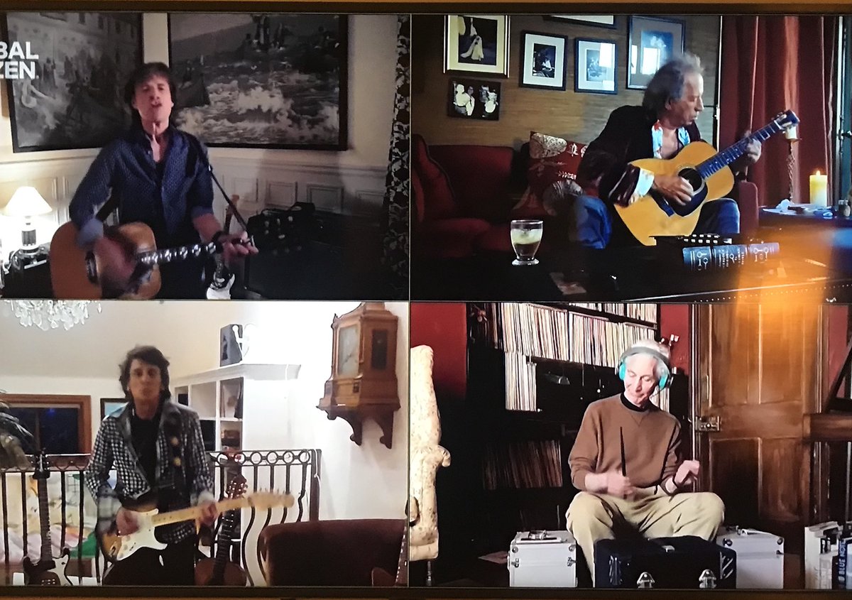ZHaberman's tweet photo. Rolling Stones Zoom is a good Zoom. #TogetherAtHome https://t.co/Fx3IYRDwrL