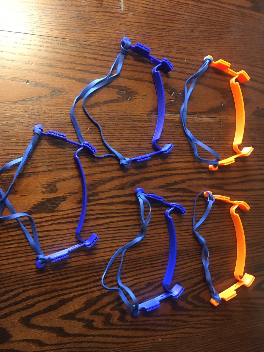 mstrcap's tweet photo. Making some headway on various medical PPE supplies for various frontline workers.  Face shields and full face masks with changeable filters.  The new 3-D printer I purchased is working hard.
#hhselectronics #FlashForge #makeadifference #staysafe #FrontLineHeroes #wearehowell https://t.co/AindSG6YLI