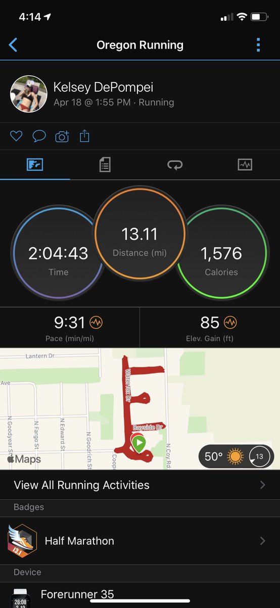 DepompeiKj's tweet photo. I didn’t let Rona stop me from completing my half marathon this spring! While it looked a lot different than usual, I had the best tiny cheering section around. ♥️ #runmamarun #halfmarathon https://t.co/31Ac3cVSbh