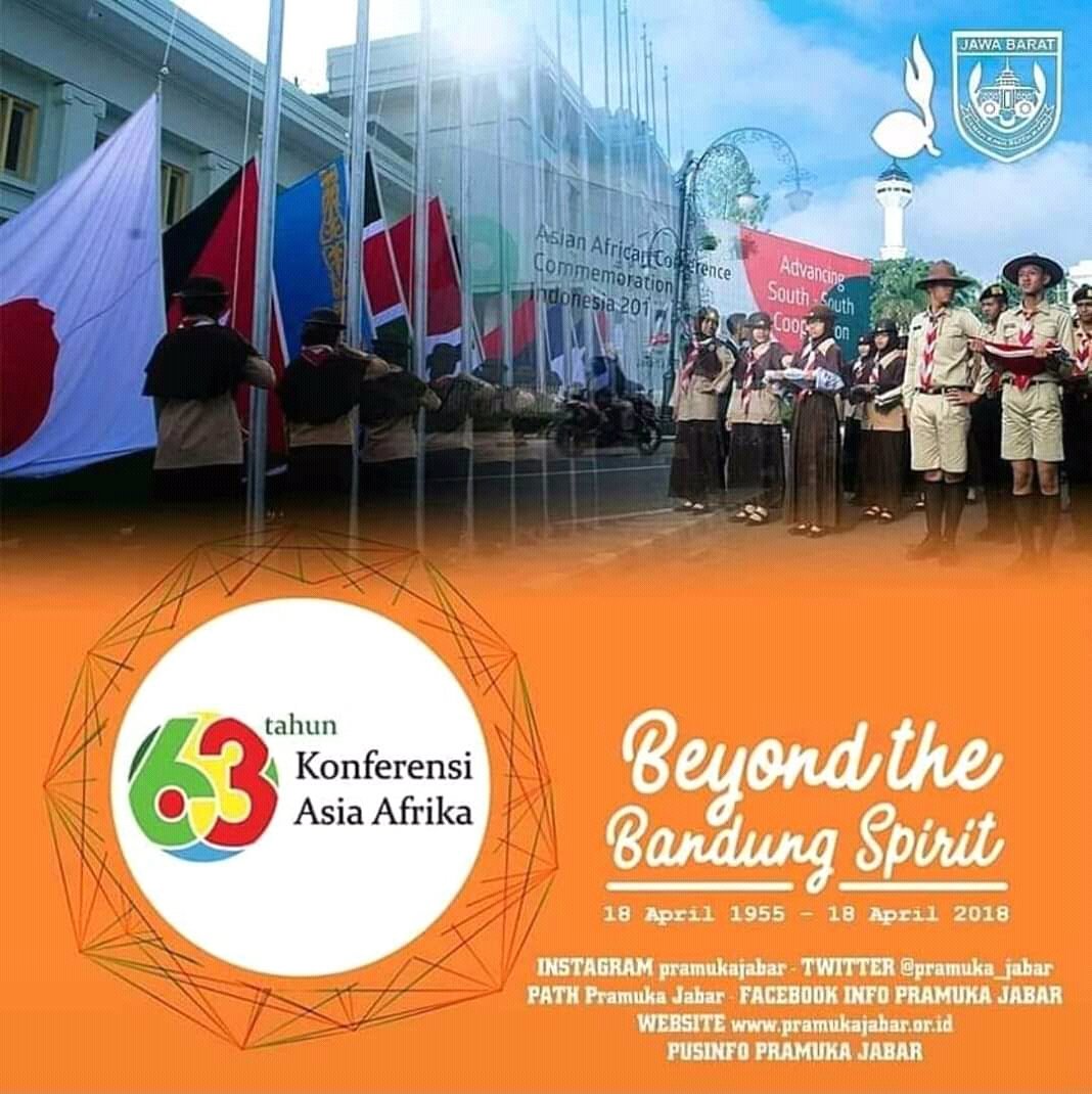 Poster Kwartir Daerah Gerakan Pramuka Jawa Barat pada Peringatan Konferensi Asia Afrika Tahun 2018

<a href="/JilbabScout/">Jilbab Scout</a> 
<a href="/KotaPramuka/">Bandung Kota Pramuka</a> 
@HumasBdg 
<a href="/PramukaJabar/">Pramuka Jawa Barat</a> 
<a href="/humasjabar/">Humas Jabar</a> 
<a href="/kwarnas/">Joulette</a> 
<a href="/worldscouting/">World Scouting</a> 
<a href="/mopindonesia/">Messengers of Peace</a> 
<a href="/ScoutMessengers/">Messengers of Peace</a> 

#jilbabscout2015