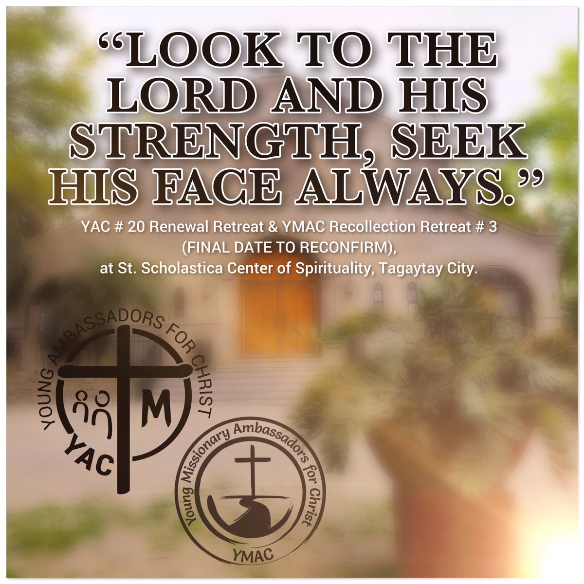 YACmomqpm's tweet photo. YES, WE ARE STILL PUSHING THRU... COUNT ON IT! MAY HIS MERCY AND LOVE BE WITH US ALWAYS AND IN ALL WAYS!
#YAC #whYAC #YAC2020 #YACvision2020 #YACfortisINVICTA #YACat20years #YACcaritatis #YAC20thAnniversary #yacSTRONGandUNCONQUERED #yacrenewalretreat20 https://t.co/2ZcMvofZ9U