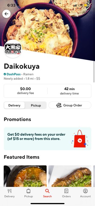 OMG ITS A QUARANTINE MIRACLE DAIKOKUYA IS ON DOORDASH FOR DELIVERY https://t.co/YX7g20FOuf