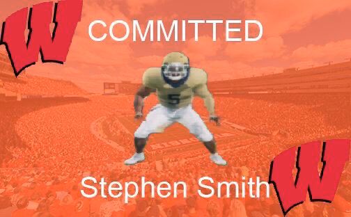 Stephen5smith's tweet photo. I will be committing to The University of Wisconsin ⚪️🔴⚪️🔴#GoBadgers @GamedayBryan @notthefakeGMF @HardBarnSports @SWillingtonESPN @RealLukeAllen https://t.co/9hVPd3FsGb