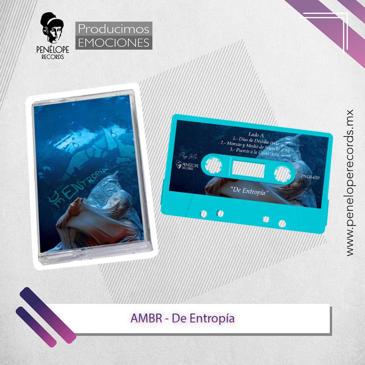 ambr_mx's tweet photo. "De entropía" en formato físico 🌊📼 Cassette ya disponible en el @Kichink de @PenelopeRec - link en biografía. 
Cassette, Azul cielo sólido + pin metálico + booklet. 
*Edición limitada a 30 piezas. https://t.co/Neg0ZQBIs4