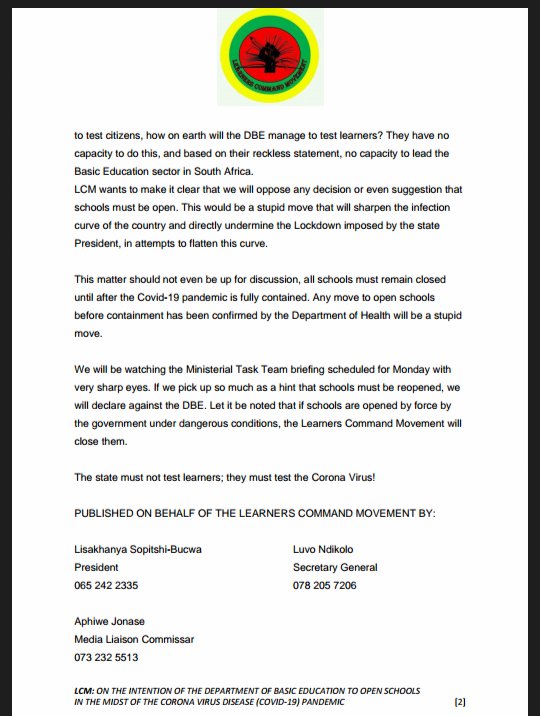 CommandMovement's tweet photo. Statement Released on Re-opening Schools #FightersAttack!! https://t.co/a2lISCq56T