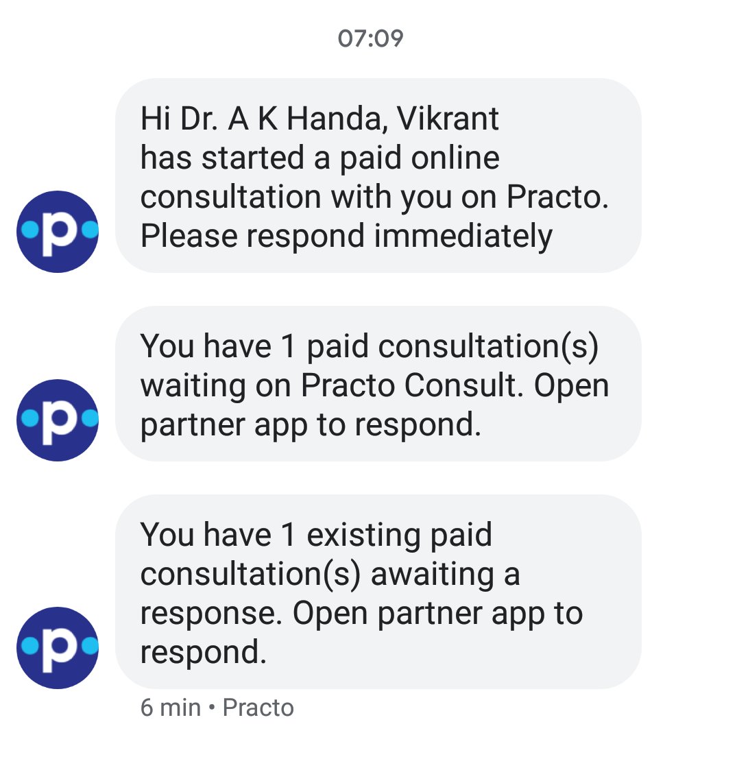 Online consultation facility was disabled by Ms Afreen from  @Practo yesterday (calling from +91 11 3564 4117) at 7:10 pm. Yet today morning this is the SMS I get. Foxed how  @Practo functions ?? A simple thing needs reminders over & over again. Pathetic.