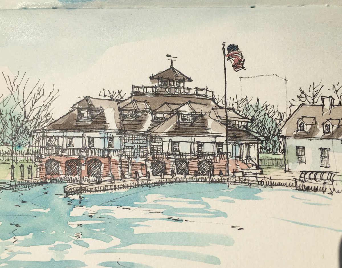 rusblemker's tweet photo. Tryin to stay #sane Windy #sketch #watercolor of #southshore #yacht club. Going for 5mile #hike now #sixfootrule #togetheralone https://t.co/S66O1mFtWi
