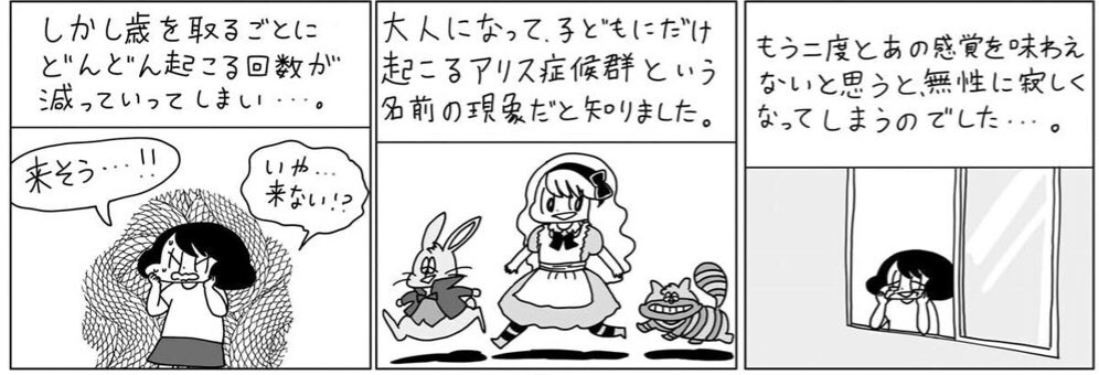 子供の頃、自分の体が小さくなったり大きくなったりした話です。
注・左から右に読んでください 