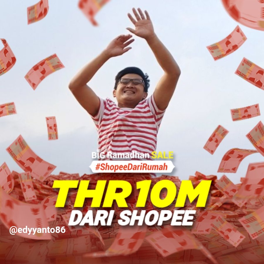edyyanto_yi's tweet photo. Ini ekepresi saya ketika mendapat uang dari THR shopee #ShopeeTHRChallenge @ShopeeID https://t.co/thih4vjx3b