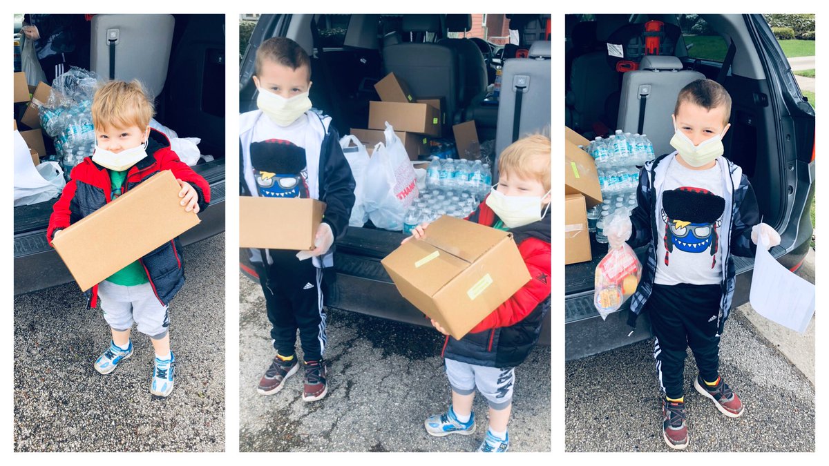 Teaching our boys to not only look for the helpers, but also BE the helpers when they can.  So proud of my boys for helping deliver meals to 15 seniors/people with disabilities 💙 #davisdudes #elearninglessons #empathy #volunteer #covid19