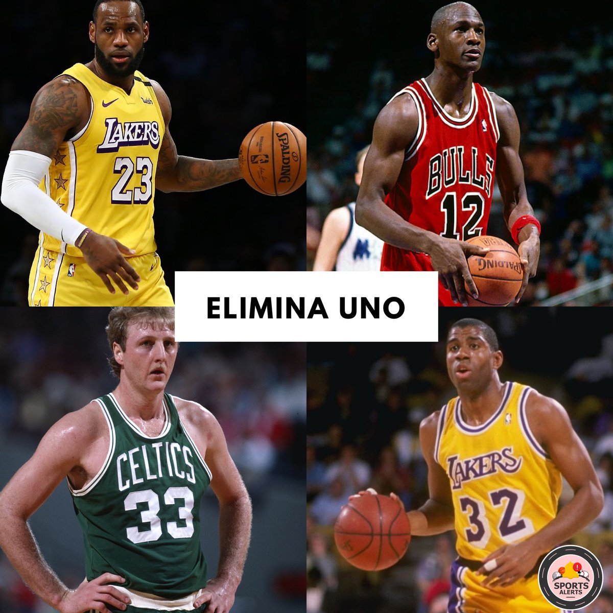 RosaCuevas27's tweet photo. |⁉️| Tienes a Lebron James, Michael Jordan, Larry Bird y Magic Johnson; debes eliminar a uno y quedarte con los demás. 
⠀ 
Pregunto de nuevo, ¿a quién eliminas? 🤔🔥 https://t.co/wjDXNct9Ss