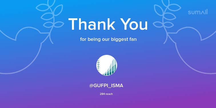 Our biggest fans this week: GUFPI_ISMA. Thank you! via sumall.com/thankyou?utm_s…