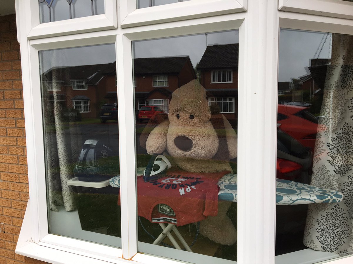So yesterday Dfer was being helpful doing the ironing.  #teddywatch