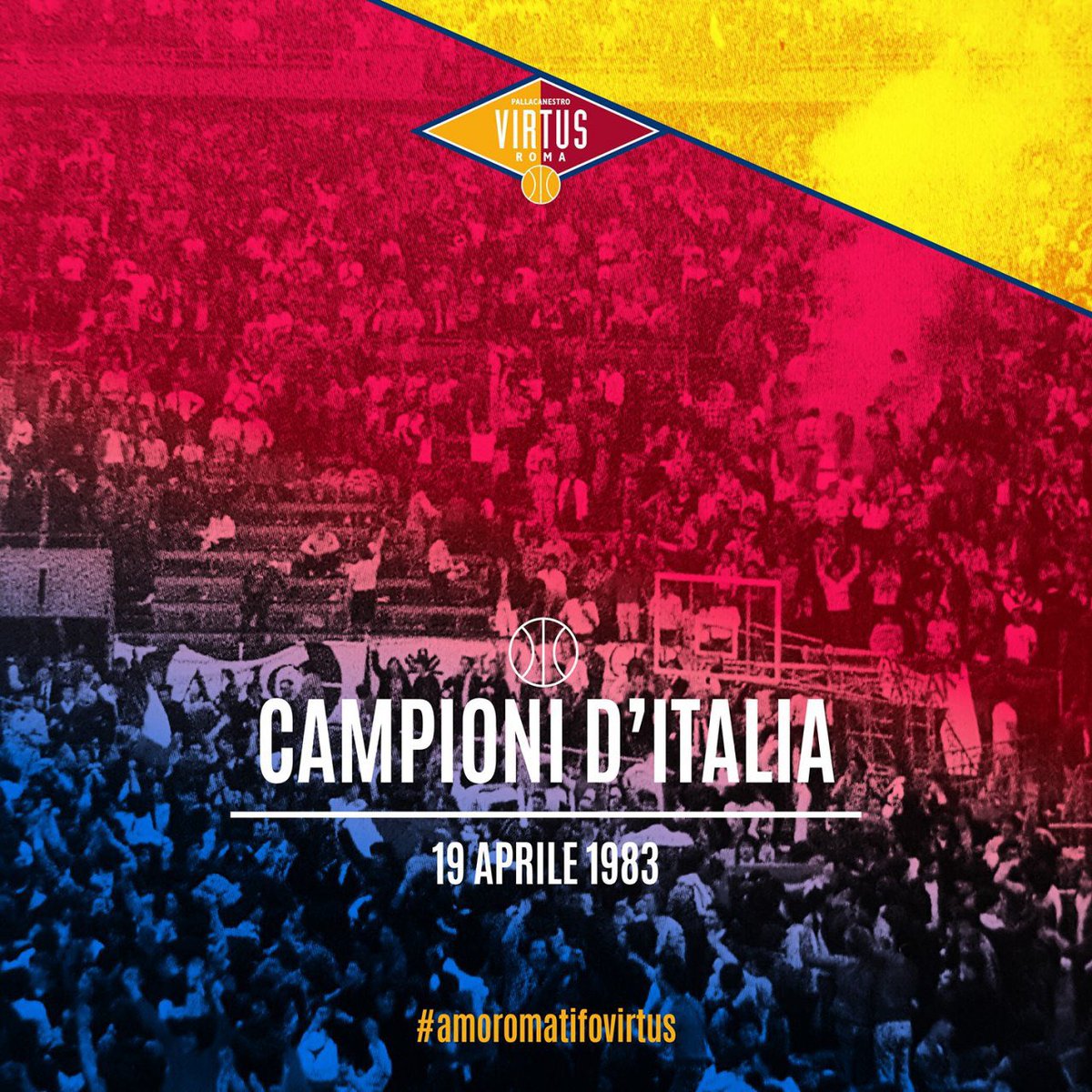 VirtusRoma's tweet photo. 🏆 19 Aprile 1983 🏆

♥️ La Virtus Roma si laurea Campione d’Italia in un PalaEur gremito da 14.438 tifosi battendo Billy Milano per 97-83.

#amoromatifovirtus #TuttoUnAltroSport #LBASerieA https://t.co/HpSc9Madba