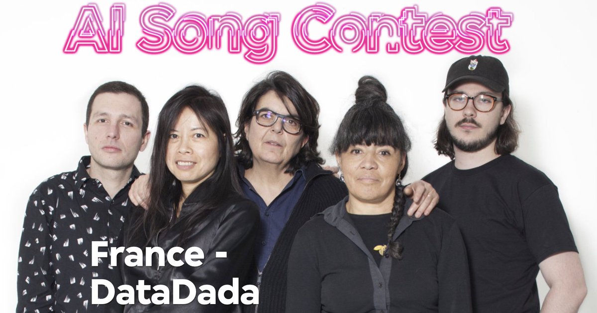 Le collectif #DataDada, détourneur d'#IA, postule à l'Eurovision de la chanson des IA vprobroadcast.com/titles/ai-song…. Ils ont nourri l'IA avec musiques &amp; textes des gagnants: quand on compile l'Eurovision cela donne-t-il le meilleur de la chanson?
Votez pour eux vprobroadcast.com/titles/ai-song…