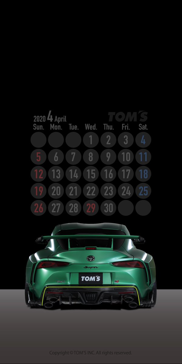 Tom S Racing Official スマホ壁紙 の ロック画面用カレンダー 作ってみました これって需要ありますかー Tomsracing Supergt Supra トムス スープラ Sformula Toyota